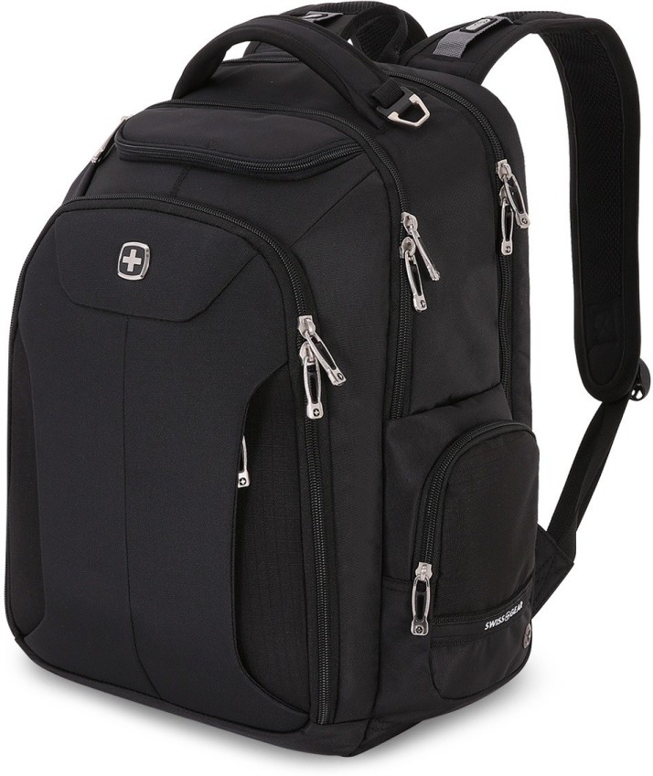 swiss military black casual backpack