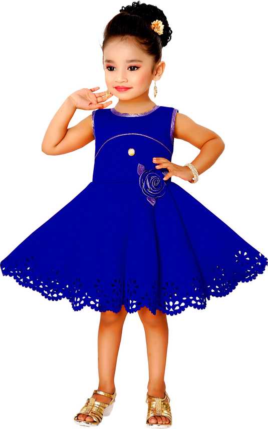 Little Angel Indi Girls Midi Knee Length Festive Wedding Dress
