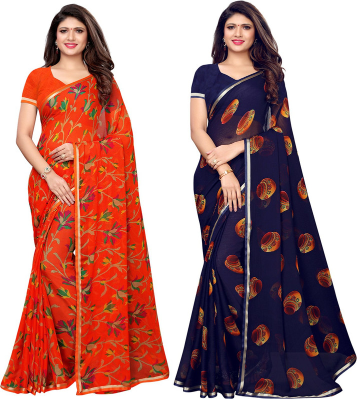 Chiffon georgette saree flipkart Clearance