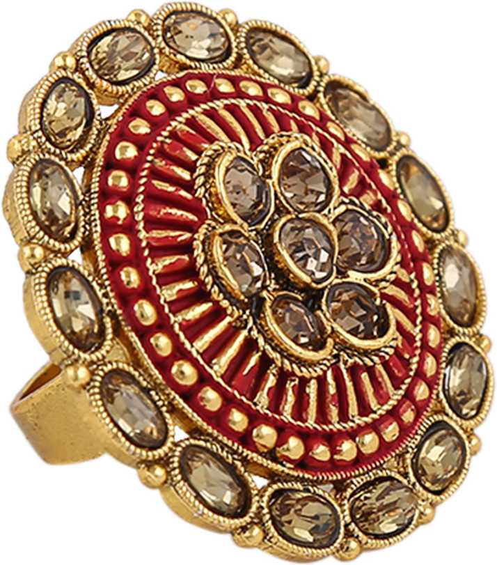 Shivay Traditional Ethnic Zircon Stones Brass Gold Plated Ring Price in India - Buy Shivay Traditional Ethnic Zircon Stones Brass Gold Plated Ring Online at Best Prices in India | Flipkart.com