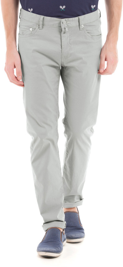 Gant Slim Fit Men Grey Trousers - Buy 