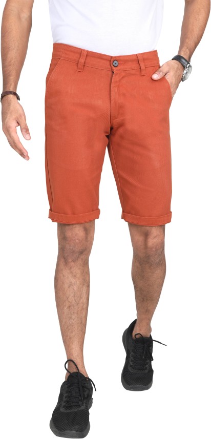 mens orange chino shorts