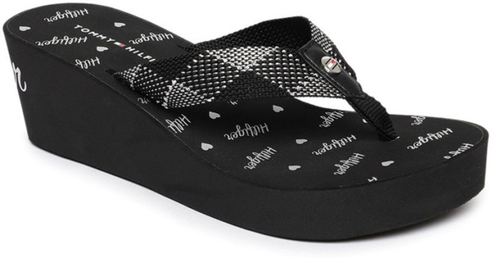 tommy hilfiger wedge flip flops womens