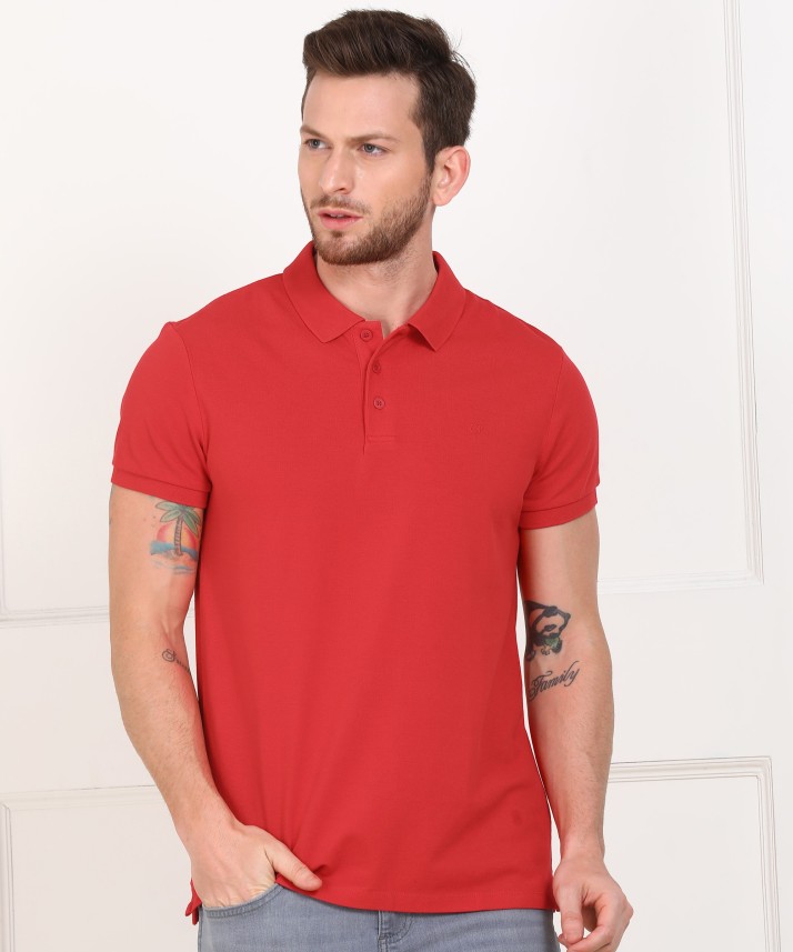 calvin klein red polo shirt