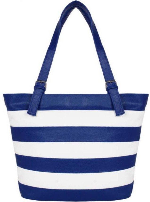 blue and white handbags