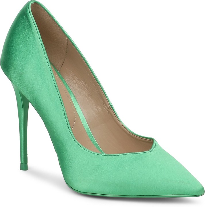 green aldo heels