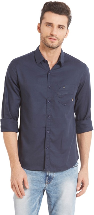 spykar navy blue shirt