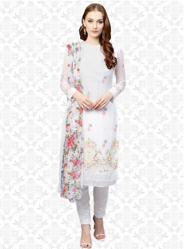 Floral Print Salwar Suit Material 