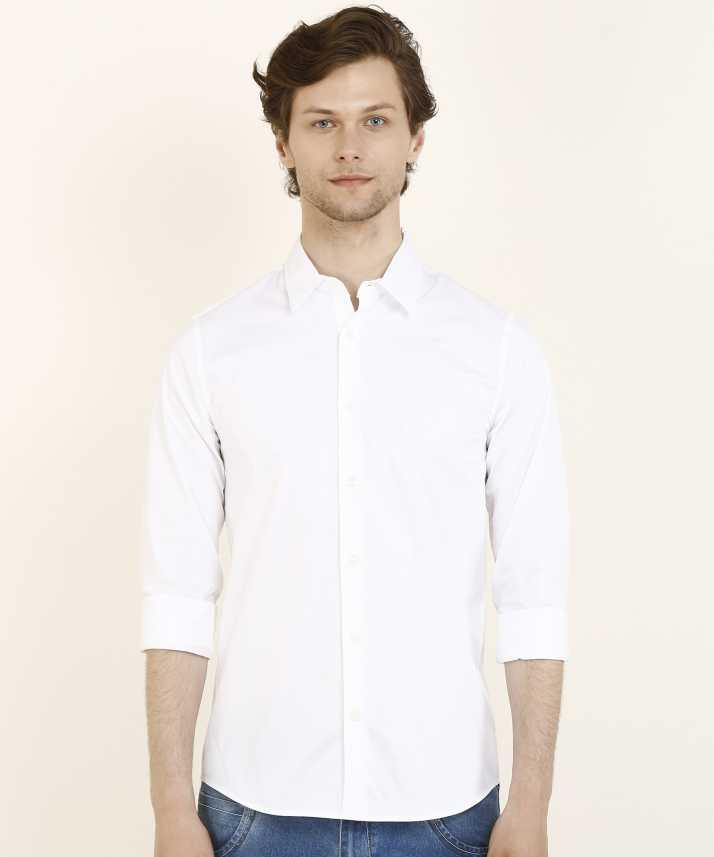 Calvin Jeans Men Solid Casual Shirt - Buy Calvin Klein Jeans Men Solid Casual White Shirt Online at Best Prices in India | Flipkart.com