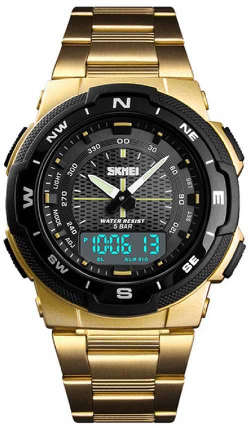 Skmei 1370 Gold Chronograph Stainless Steel Analog Digital Watch For Men Buy Skmei 1370 Gold Chronograph Stainless Steel Analog Digital Watch For Men 1370 Gold Chronograph Stainless Steel Online At Best
