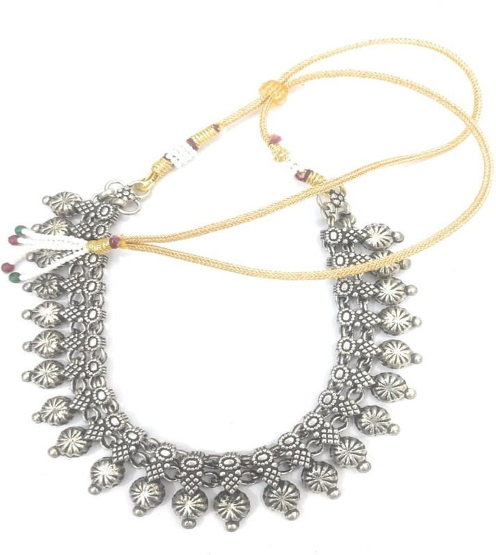 flipkart black metal necklace