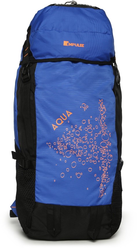 impulse 65 ltrs blue trekking backpack