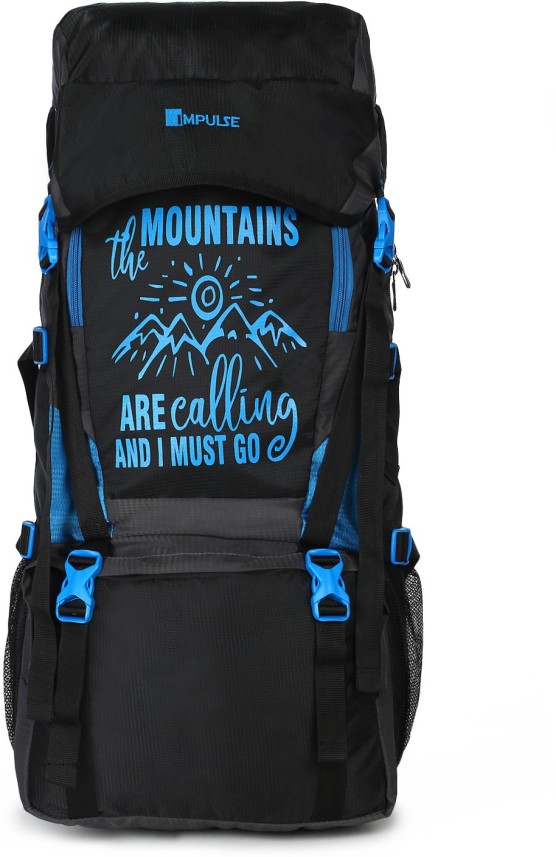 impulse 65 ltrs blue trekking backpack