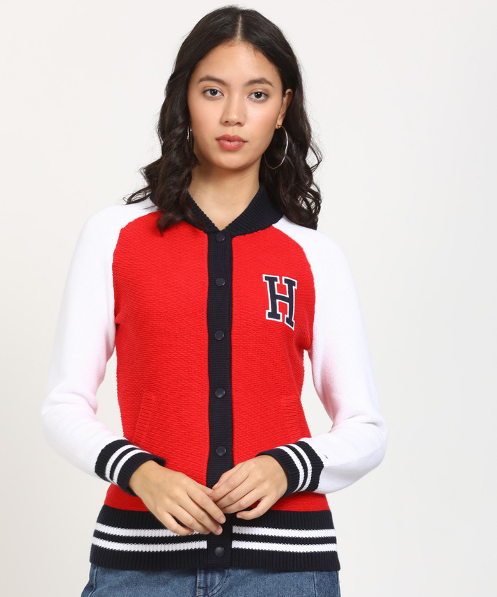 tommy hilfiger red cardigan