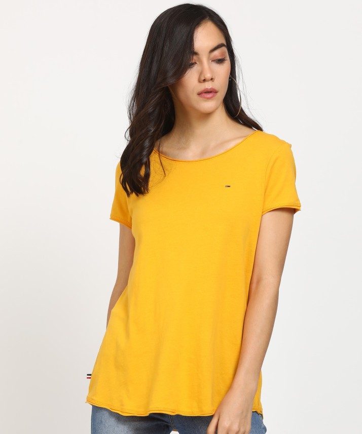 tommy hilfiger yellow shirt womens