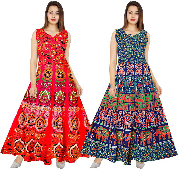 mudrika women's maxi multicolor dress
