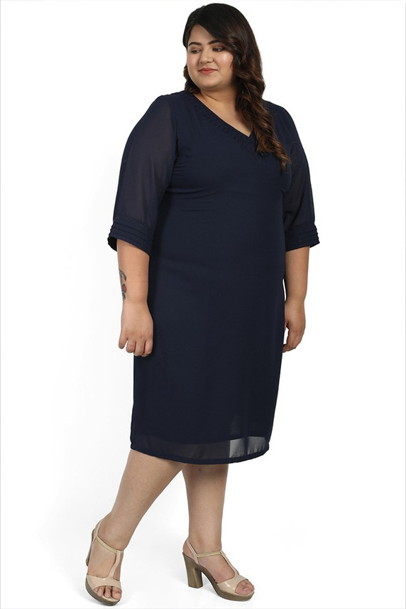 Amydus Women A-line Dark Blue Dress
