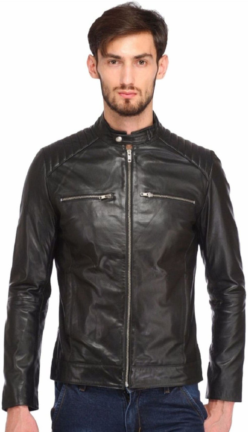 GENUINE LEATHER Full Sleeve Solid Men 