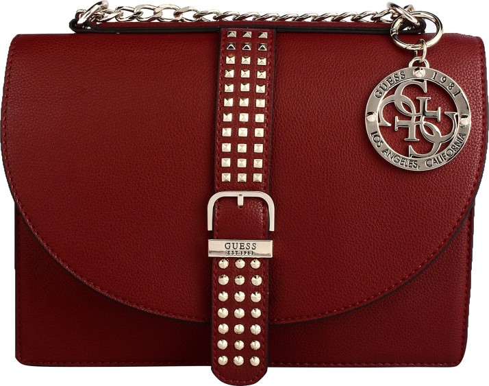 guess red sling bag