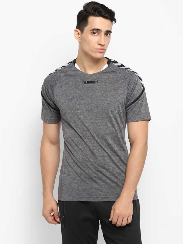 HUMMEL Printed, Striped Men Round Neck Grey T-Shirt Buy HUMMEL Printed, Striped Men Round Grey Online at Best in India | Flipkart.com