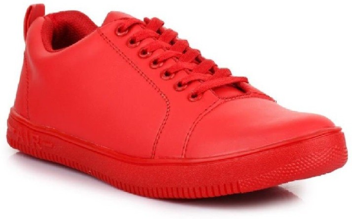 red color sneakers shoes