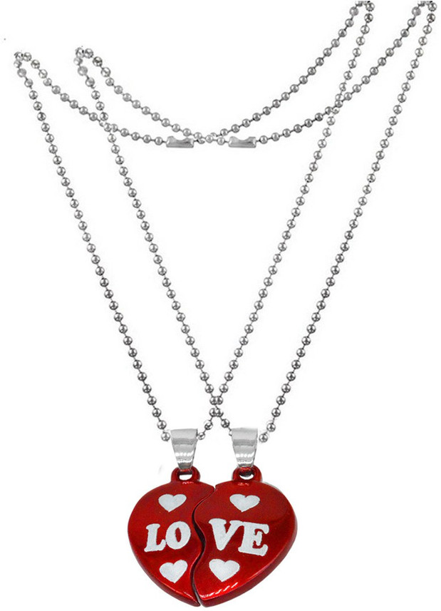 Couple Love Engraved Heart Locket 