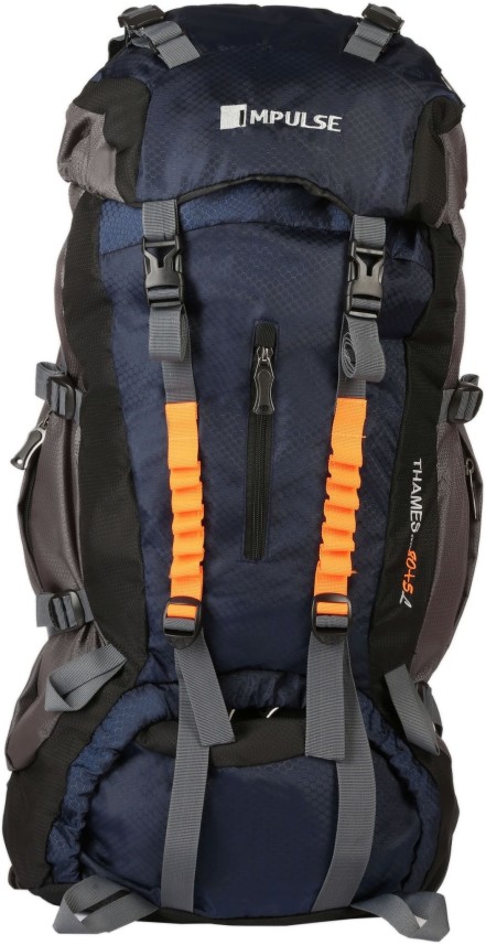 impulse 65 ltrs blue trekking backpack