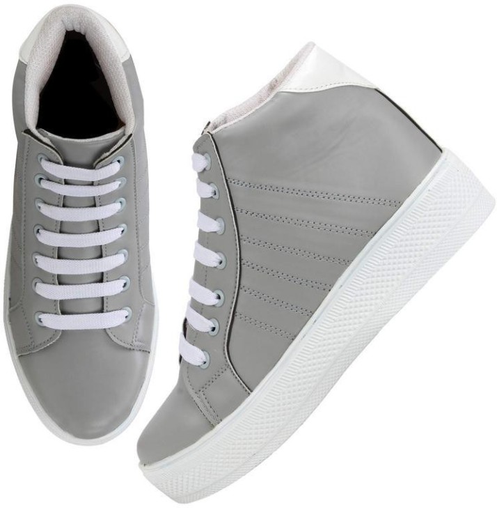 grey high ankle sneakers