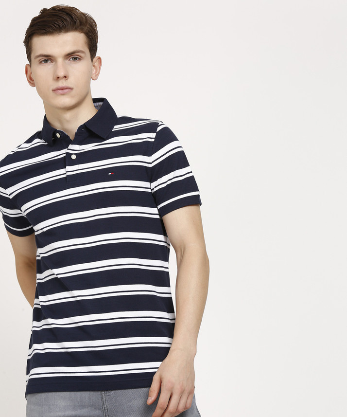 tommy hilfiger men's striped polo t shirt