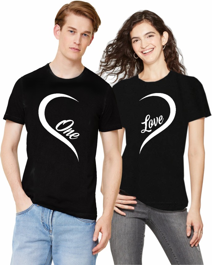 black t shirt couple