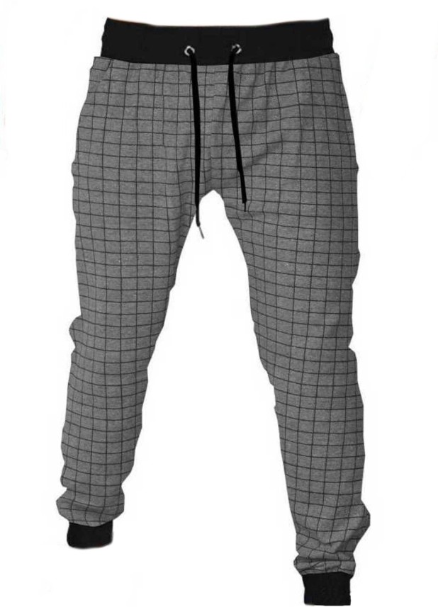 grey plaid track pants