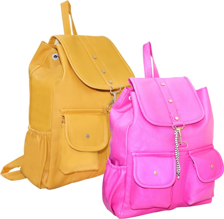 yellow pink backpack