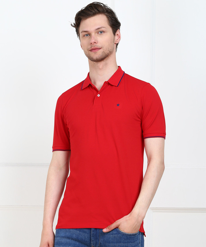 LOUIS PHILIPPE Solid Men Polo Neck Red 
