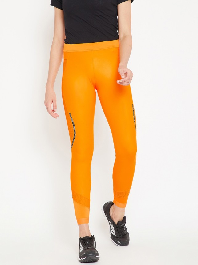 orange adidas tights