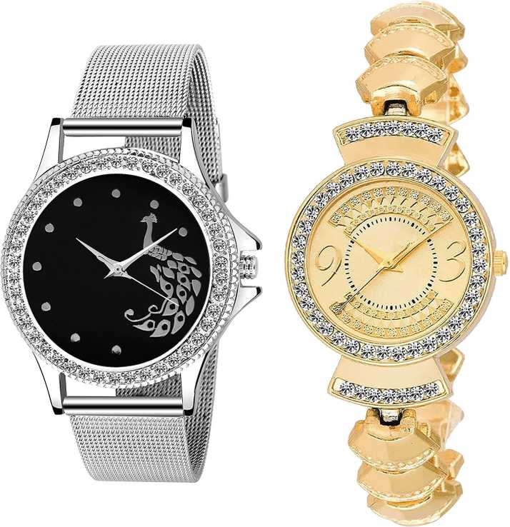 Neutron New Style Peacock Analogue Silver And Gold Color Girls And Women Watch G283 G329 Combo Of 2 Combo Watch Analog Watch For Girls Buy Neutron New Style Peacock