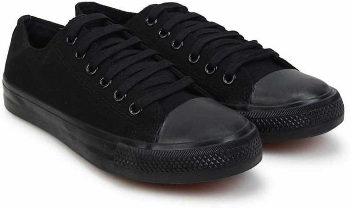 full black canvas shoes