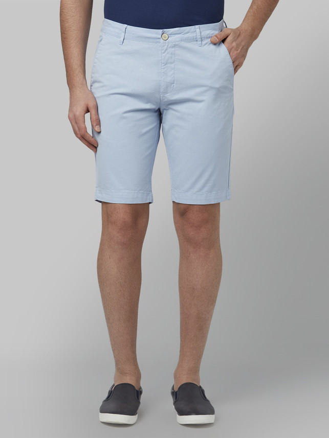 PARK AVENUE Solid Men Blue Chino Shorts 