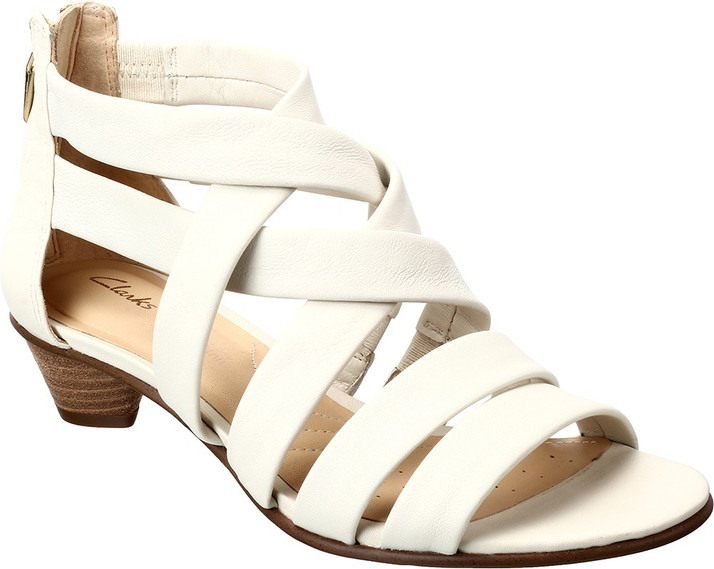 clarks heels white