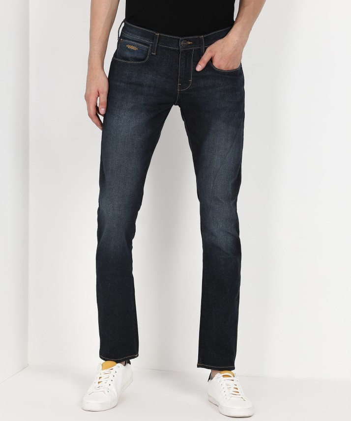wrangler skinny men's blue jeans