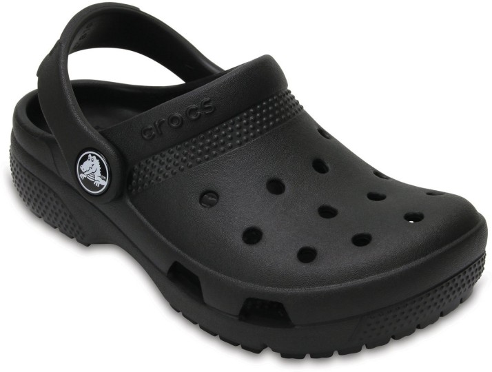girls black crocs