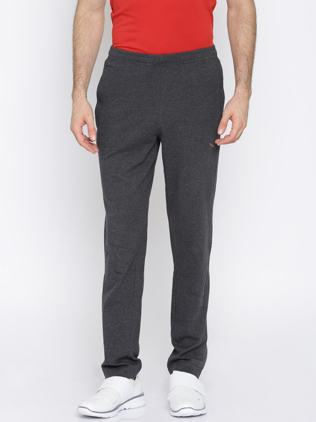 puma solid men's black track pants