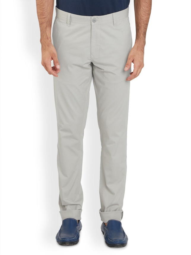 PARX Regular Fit Men Cream Trousers 