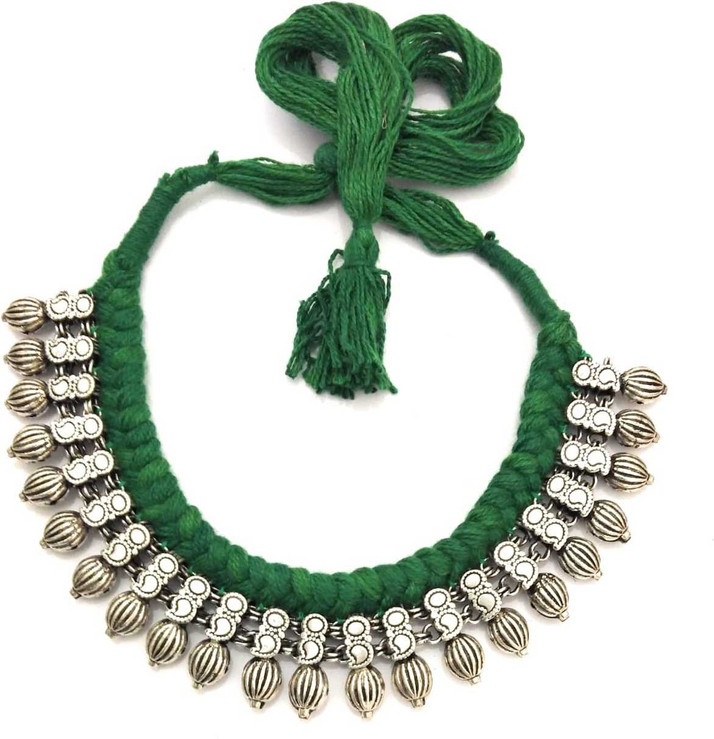 athizay Green Thread Neck Choker 