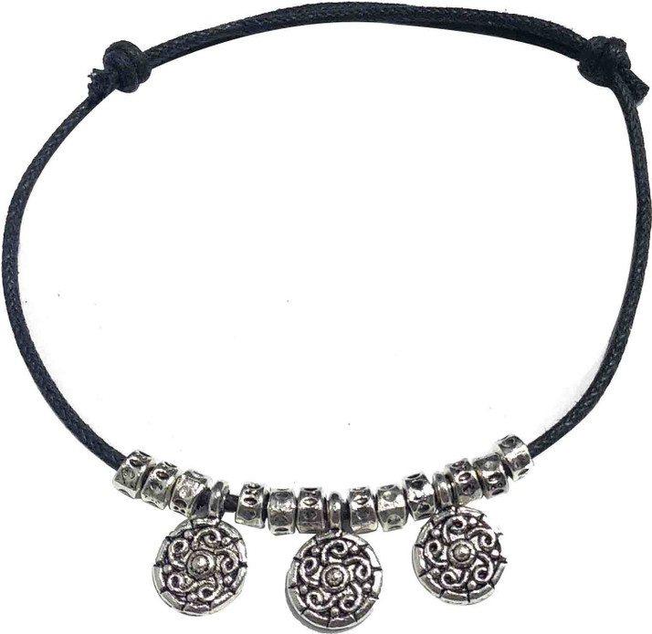 plain black thread anklet