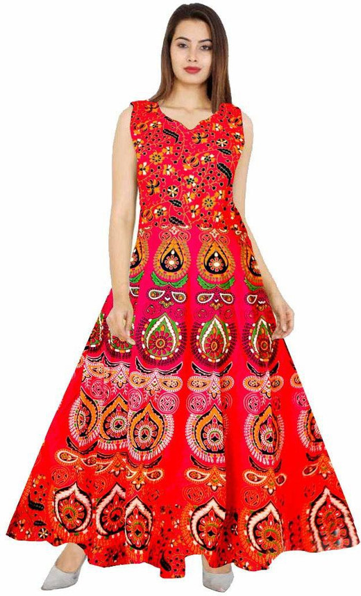 red gown flipkart