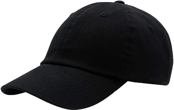 solid black dad hat