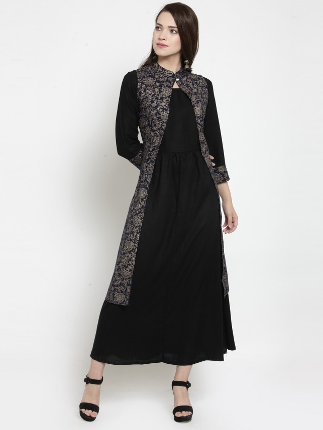 black kurti online flipkart