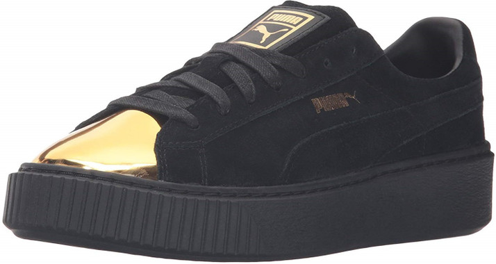 puma black gold sneakers