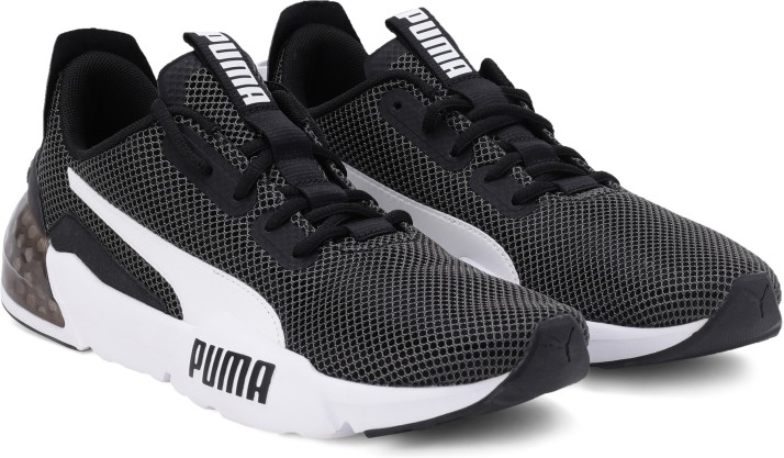 mens black and white puma shoes