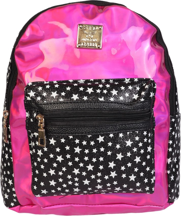 pink shiny backpack